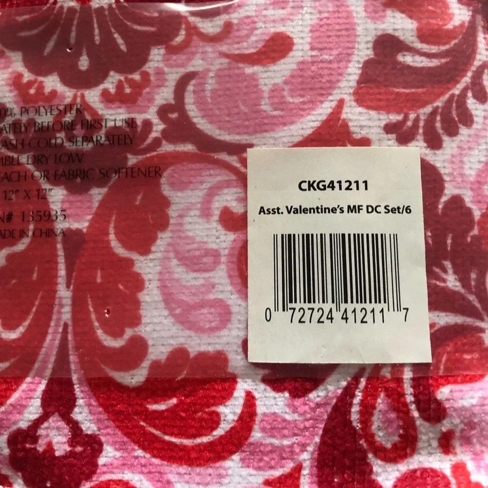 Lot of 6 Microfiber Cloths “ Red”